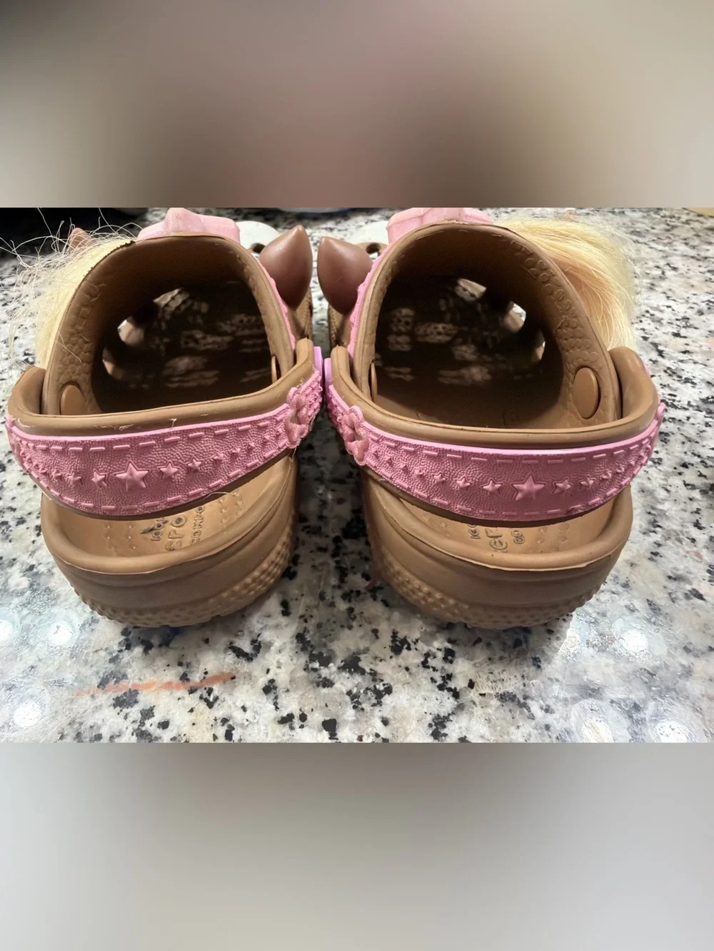 Crocs Fun Lab Horse Pony Clogs Toddler Girls Size C7 Brown Pink